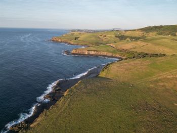 High angle view of sea against sky