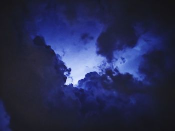 Low angle view of blue sky at night