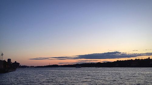 Scenic view of sea at sunset