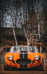 View of yellow car on land