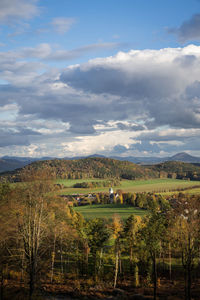 Scenic view of field against sky