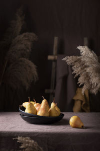 Close-up of oranges on table