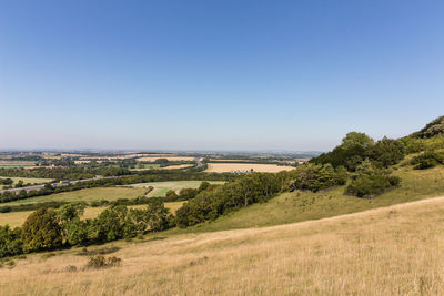 Scenic view of landscape against clear sky