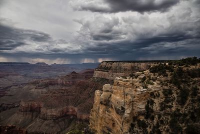 View of landscape against cloudy sky