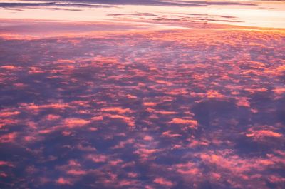 Scenic view of dramatic sky during sunset