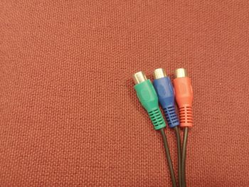 High angle view of multi colored pencils on table