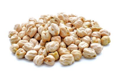 High angle view of stack against white background