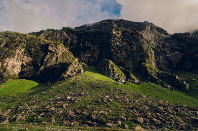 Panoramic view of rocky mountains against sky