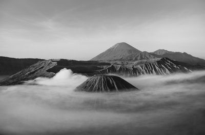 View of volcanic mountain against sky