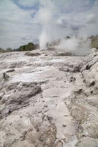 Scenic view of beach against sky