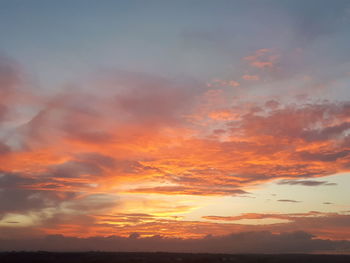 Silhouette of cloudy sky at sunset