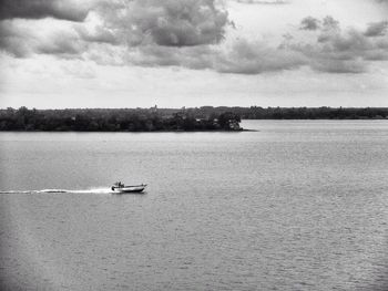 Boat sailing in sea