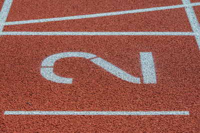 Starting line of running track