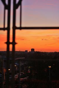 View of city at sunset