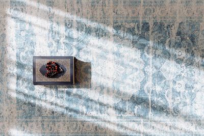 High angle view of wooden door