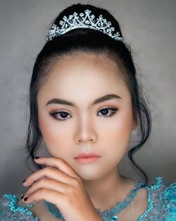 Close-up portrait of beautiful young woman