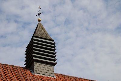 Low angle view of roof of building against sky