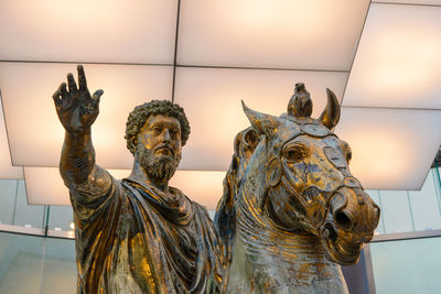 Close-up of statue in museum