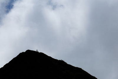 Scenic view of mountain against cloudy sky