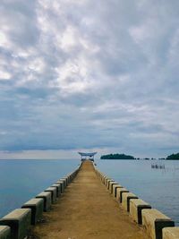 Pier over sea against sky