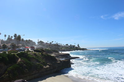 Scenic view of beach against sky