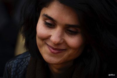 Close-up portrait of a beautiful young woman