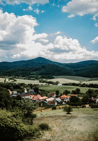 Scenic view of field against sky