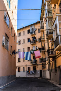 Low angle view of buildings against sky