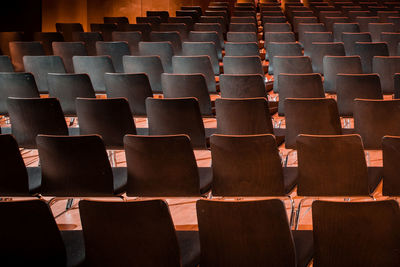 Chairs in row at stadium