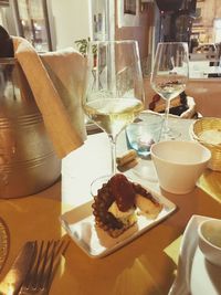 Close-up of cake on table