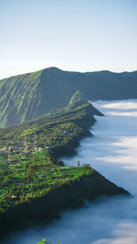 The view of the hills in the fresh morning