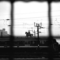 Train on railroad station platform