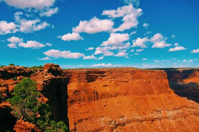 Scenic view of landscape against cloudy sky