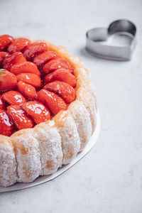 Close-up of dessert in plate on table