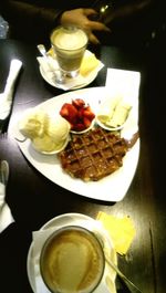 Close-up of food served in plate