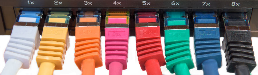 Full frame shot of multi colored computer cables