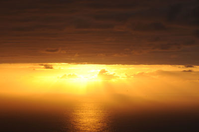 View of calm sea at sunset