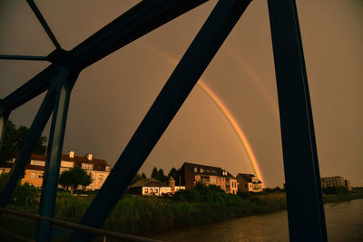 Suspension bridge against sky