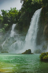 Scenic view of waterfall