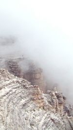 Scenic view of sea during foggy weather