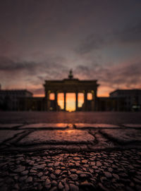 Brandenburg gate against sky during sunset