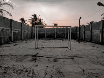 Abandoned building against sky