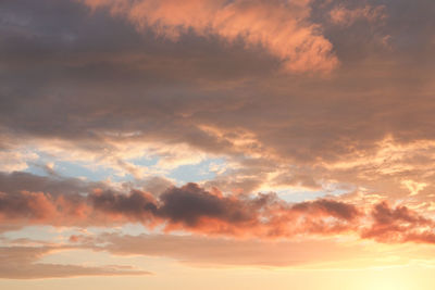 Low angle view of sky during sunset