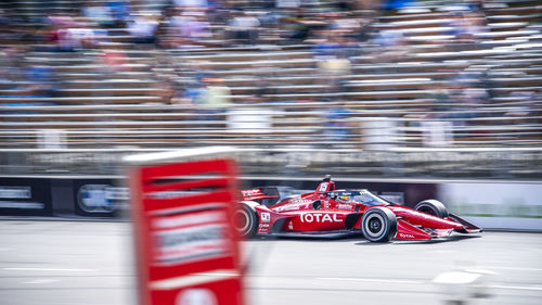 Blurred motion of car on the road