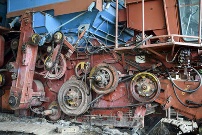 Abandoned machinery in junkyard