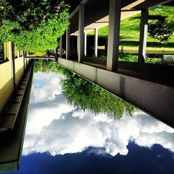 Reflection of buildings in water