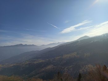 Scenic view of mountains against sky