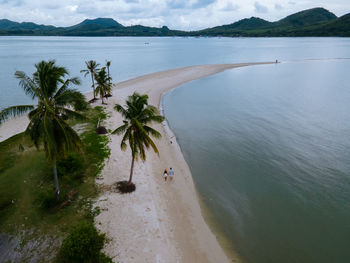 High angle view of beach