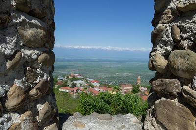 Small georgian village near sighnaghi, caucasus mountains, georgia