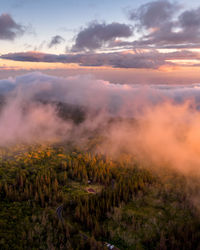 Scenic view of landscape against sky during sunset